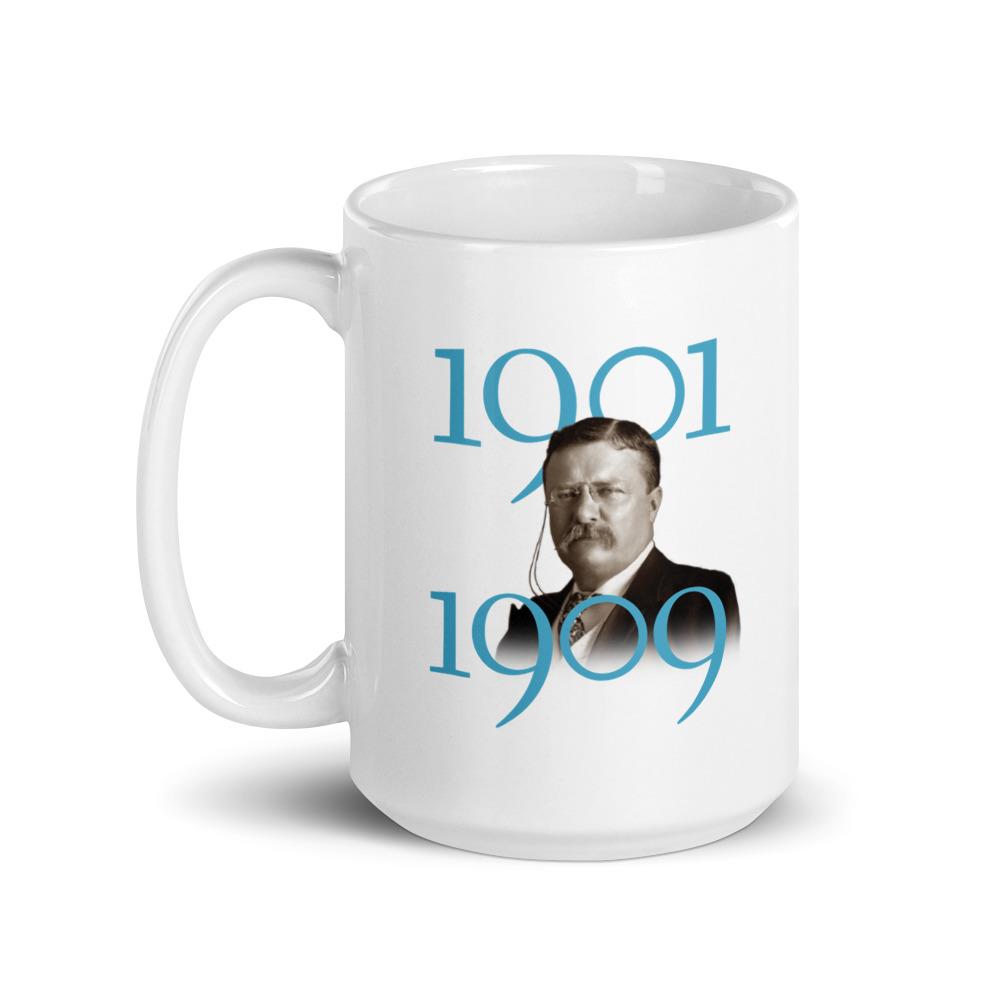 Theodore Roosevelt Wise in Time White Mug