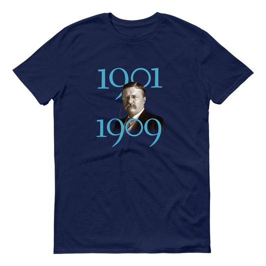 HISTORY Collection Theodore Roosevelt Nine-Tenths of Wisdom Quote & Portrait Adult Short Sleeve T-Shirt-0