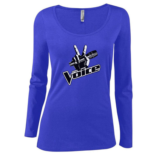 The Voice Logo Women's Scoop Neck Long Sleeve Shirt-6