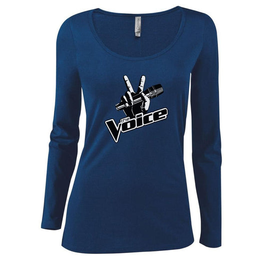 The Voice Logo Women's Scoop Neck Long Sleeve Shirt-4