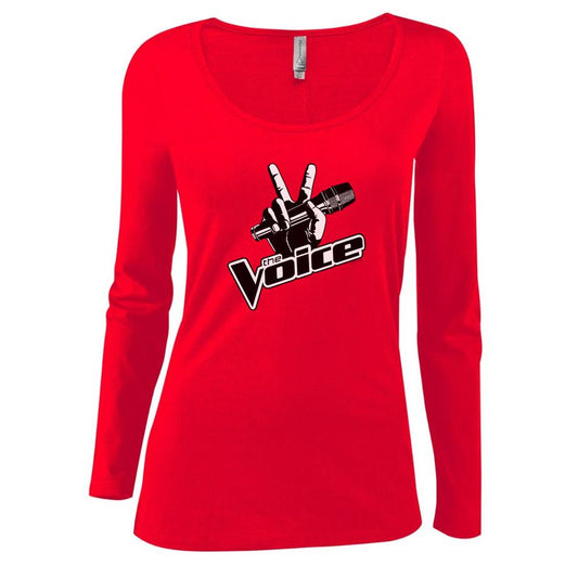 The Voice Logo Women's Scoop Neck Long Sleeve Shirt-5