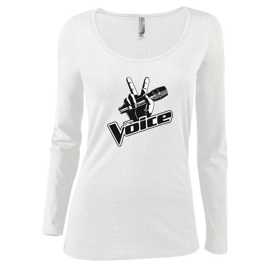 The Voice Logo Women's Scoop Neck Long Sleeve Shirt-0