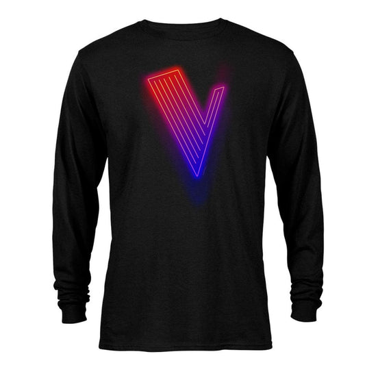 The Voice Neon Logo Adult Long Sleeve T-Shirt-0