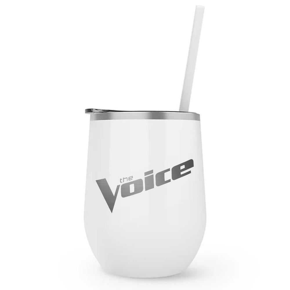 The Voice Wordmark Laser Engraved Wine Tumbler with Straw