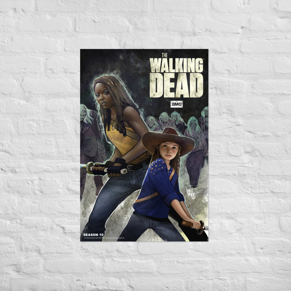 11 Weeks of TWD – Season 10 by Mel Milton Premium Satin Poster