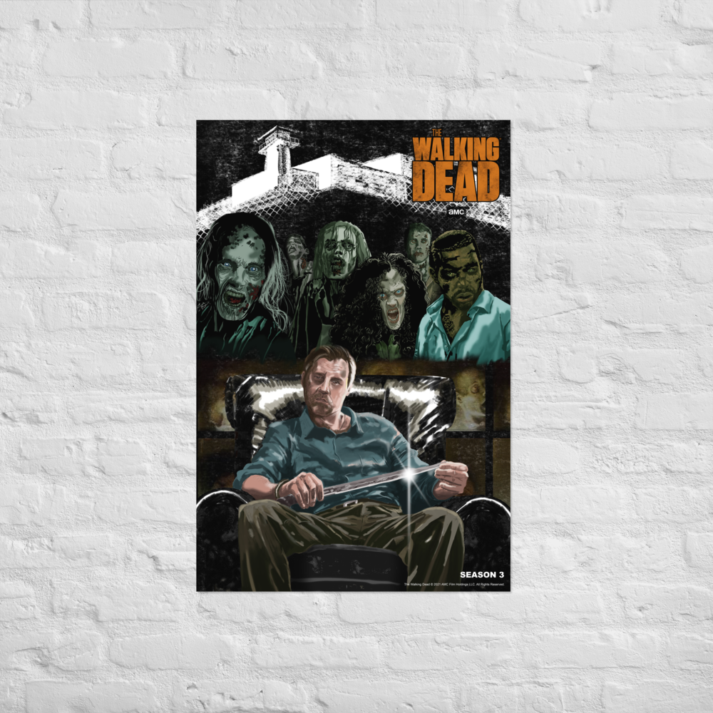 11 Weeks of TWD – Season 3 by Kirk A. Etienne Premium Satin Poster