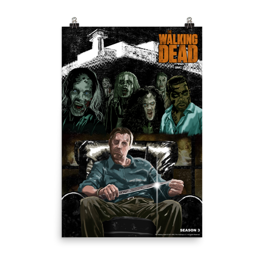 11 Weeks of TWD – Season 3 by Kirk A. Etienne Premium Satin Poster