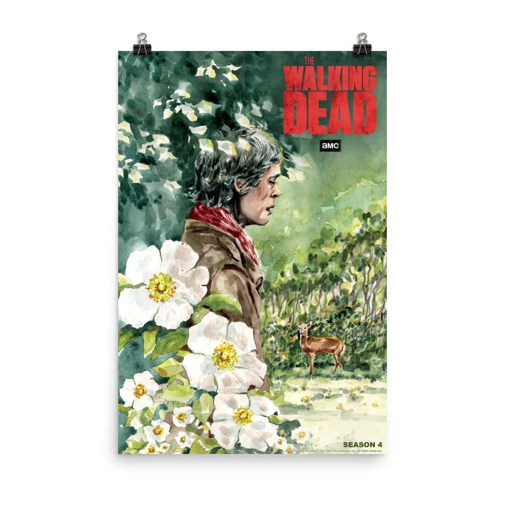 11 Weeks of TWD – Season 4 by Christine Norrie Premium Satin Poster