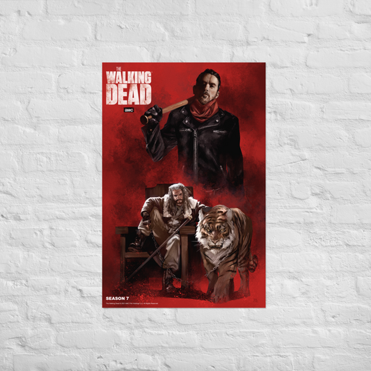 11 Weeks of TWD – Season 7 by Rafael de Latorre Premium Satin Poster-1