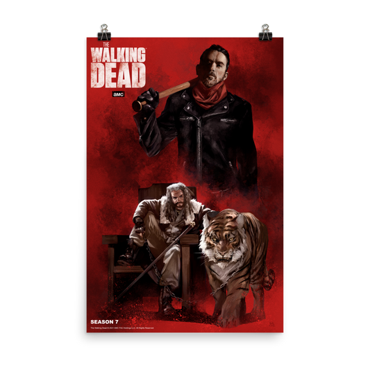 11 Weeks of TWD – Season 7 by Rafael de Latorre Premium Satin Poster-0