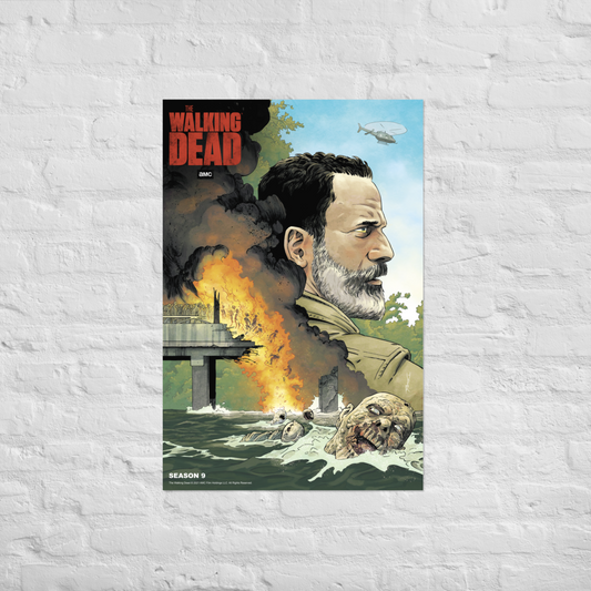 11 Weeks of TWD – Season 9 by Declan Shalvey Premium Satin Poster-1