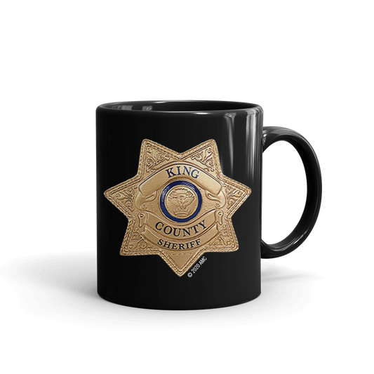 The Walking Dead Personalized Sheriff's Badge Black Mug-0