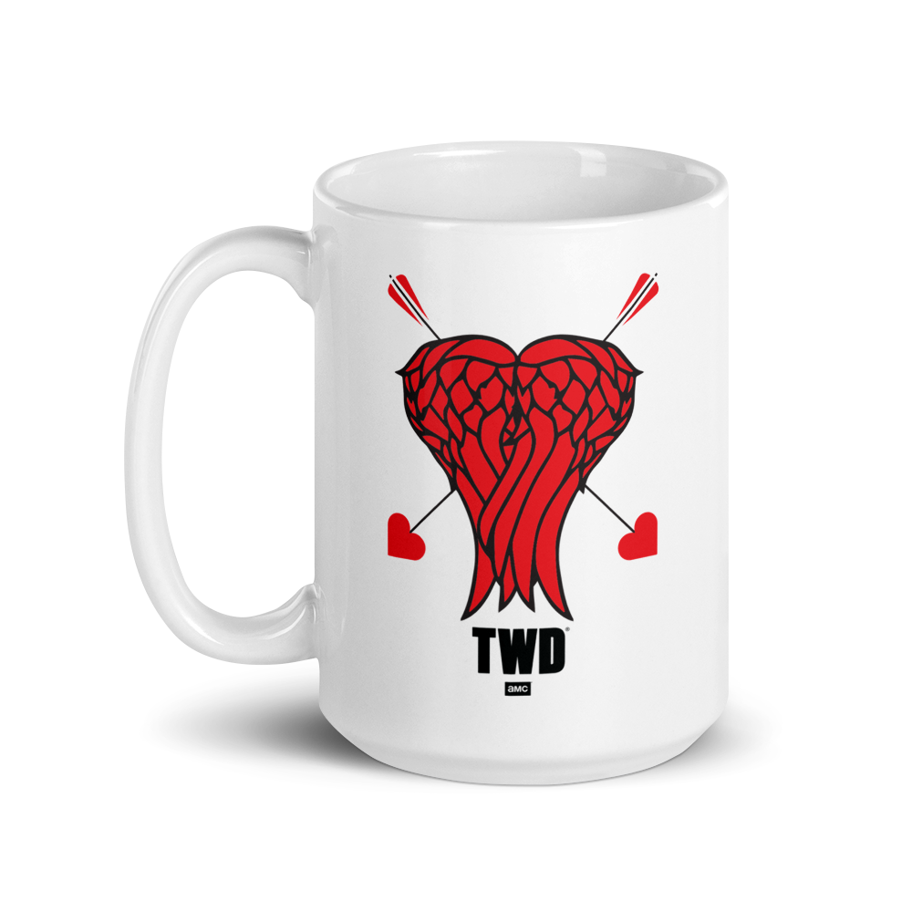 The Walking Dead Daryl Heart Wings White Mug