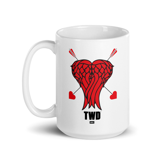 The Walking Dead Daryl Heart Wings White Mug-1