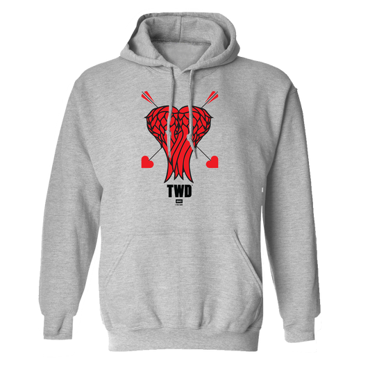 The Walking Dead Daryl Heart Wings Fleece Hooded Sweatshirt-0