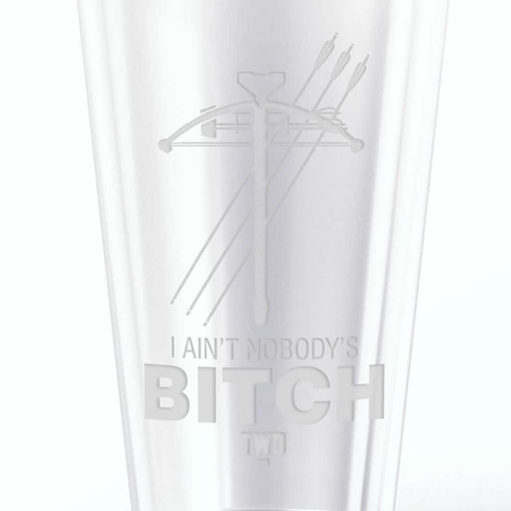 The Walking Dead Daryl Nobody's Bitch Laser Engraved Pint Glass