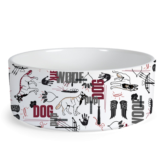 The Walking Dead Dog Pattern Pet Bowl-0