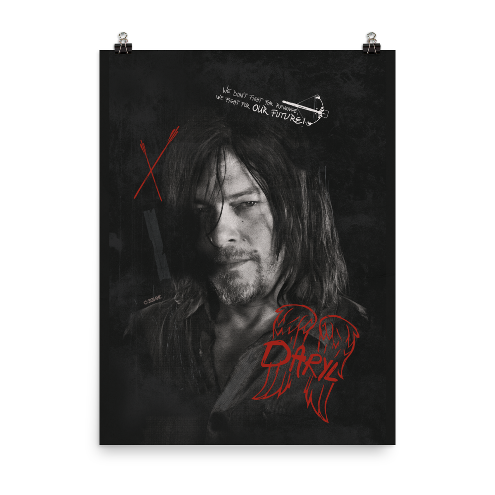 The Walking Dead Daryl Graffiti Premium Satin Poster