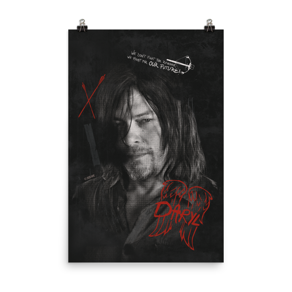 The Walking Dead Daryl Graffiti Premium Satin Poster