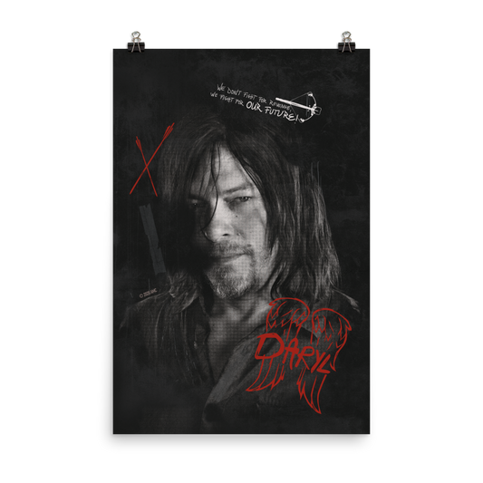 The Walking Dead Daryl Graffiti Premium Satin Poster-1