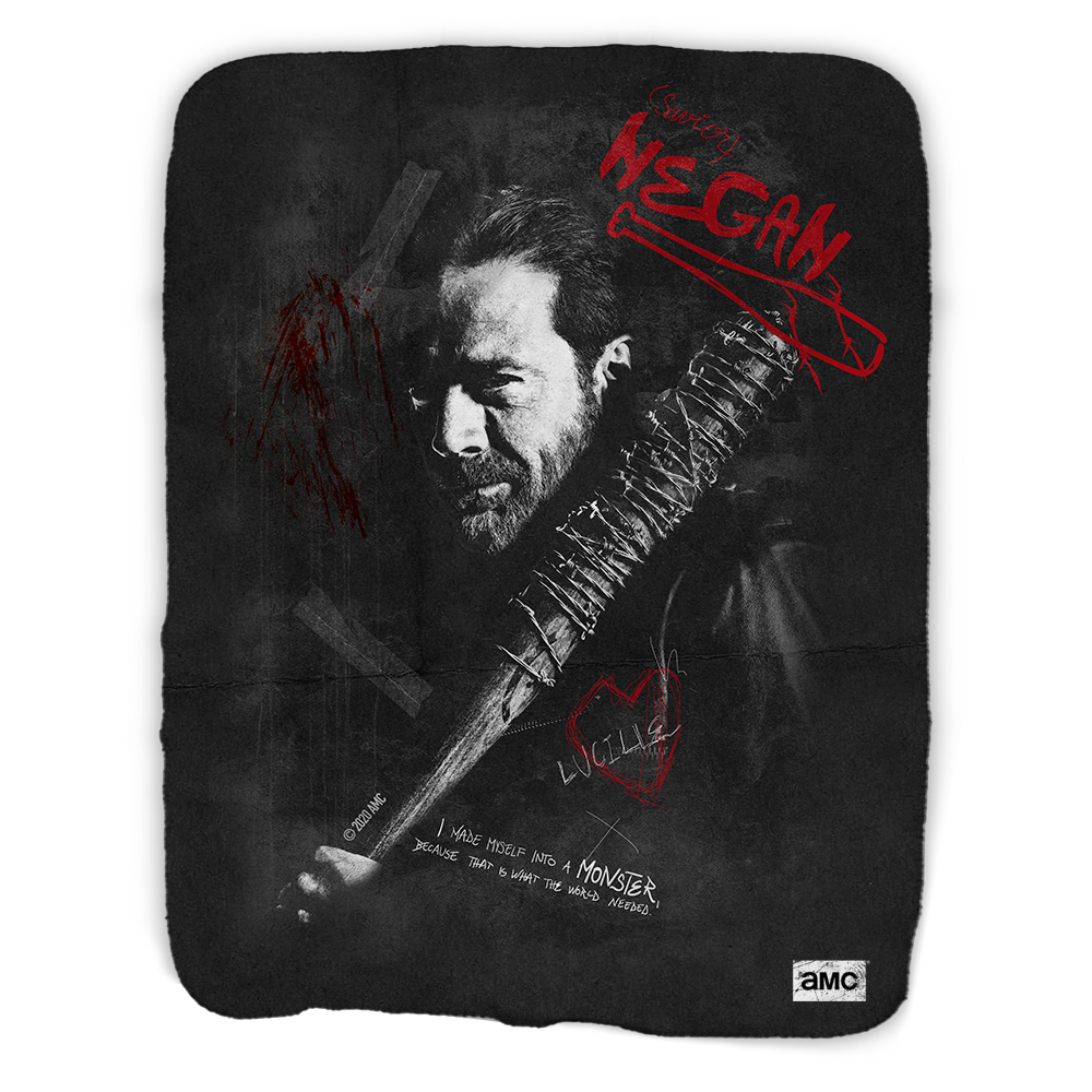 The Walking Dead Negan Graffiti Sherpa Blanket