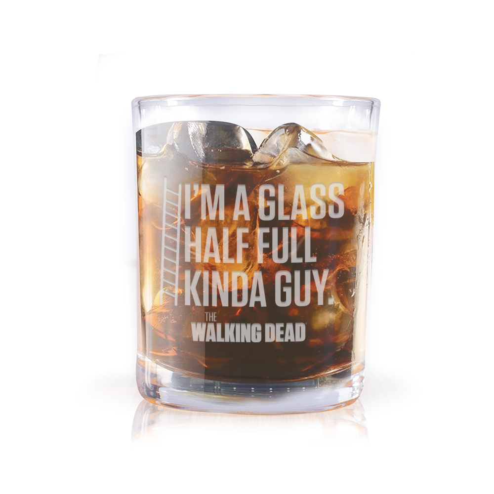 The Walking Dead Glass Half Full Laser Engraved Rocks Glass