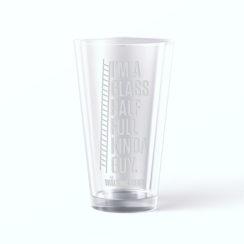 The Walking Dead Glass Half Full Laser Engraved Pint Glass