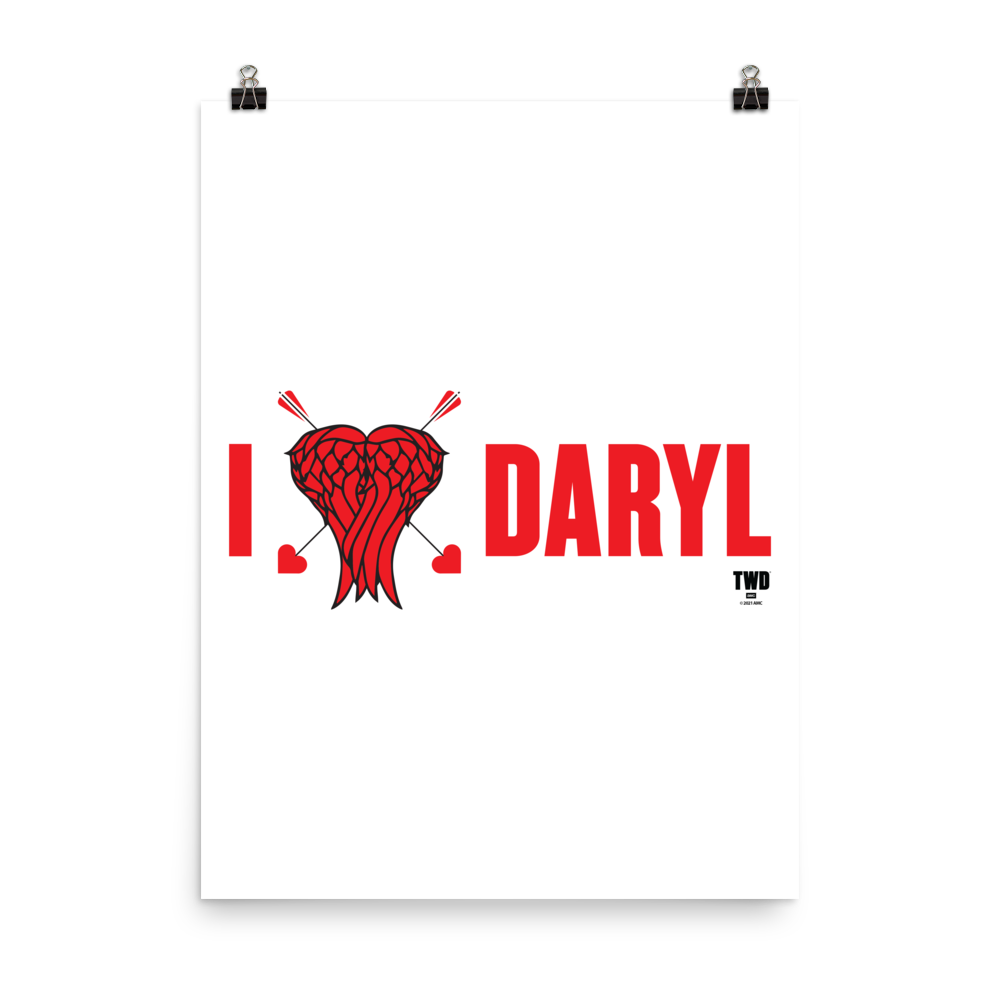 The Walking Dead I Heart Daryl Premium Satin Poster