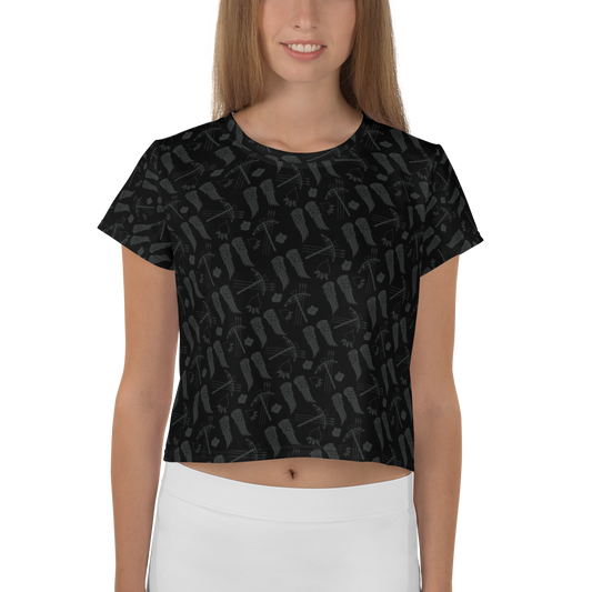 The Walking Dead Icons Women's All-Over Print Crop T-Shirt