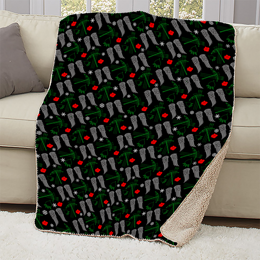 The Walking Dead Icons Holiday Sherpa Blanket-0