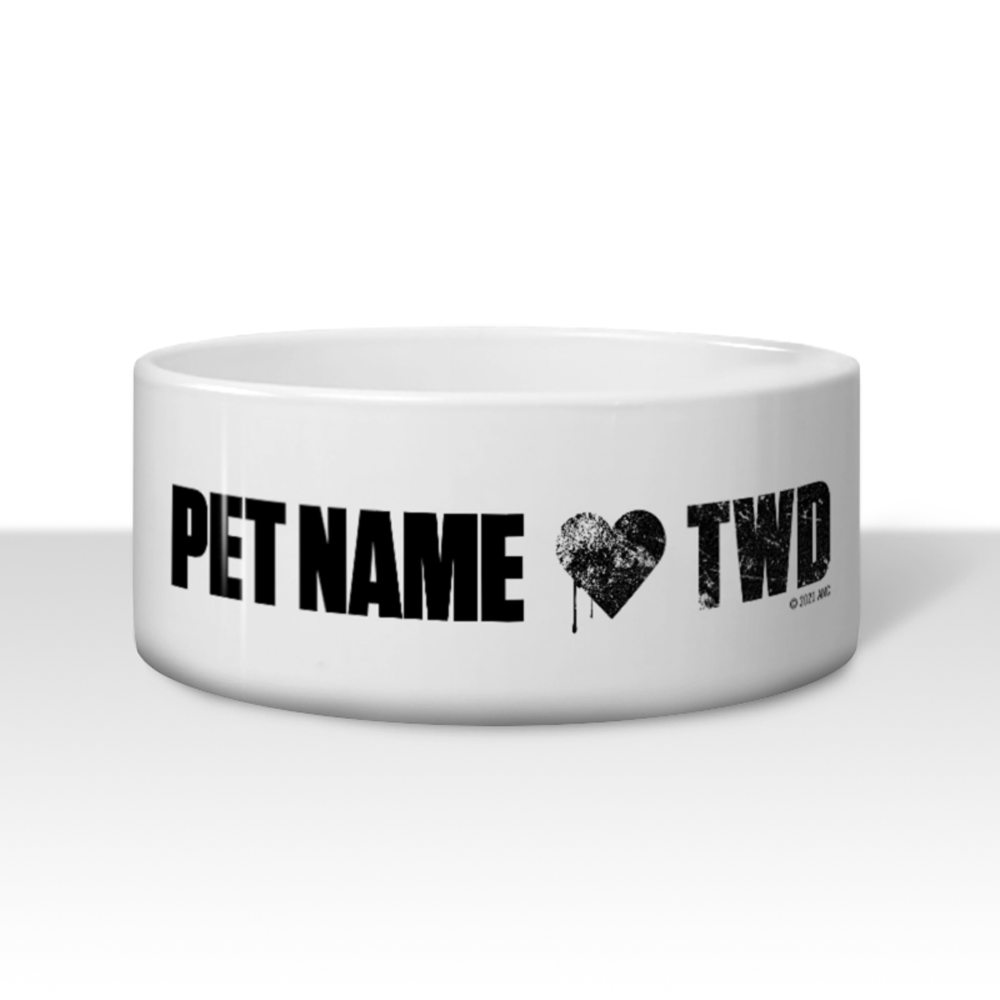 The Walking Dead Personalized Heart TWD Pet Bowl