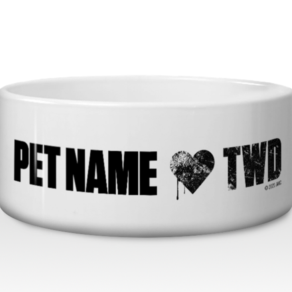 The Walking Dead Personalized Heart TWD Pet Bowl