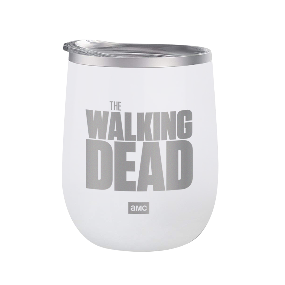 The Walking Dead Logo Laser Engraved Wine Tumbler with Straw