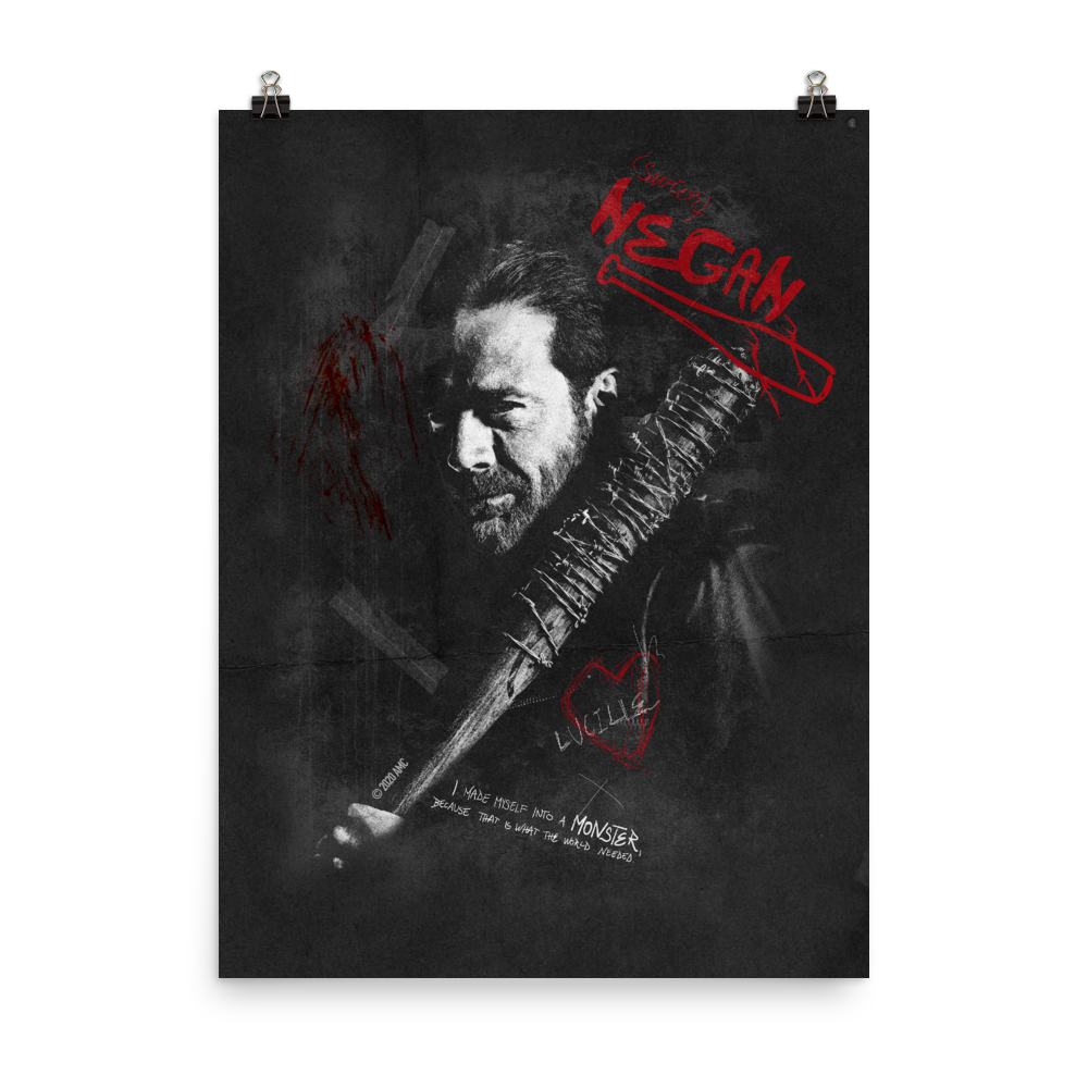 The Walking Dead Negan Graffiti Premium Satin Poster