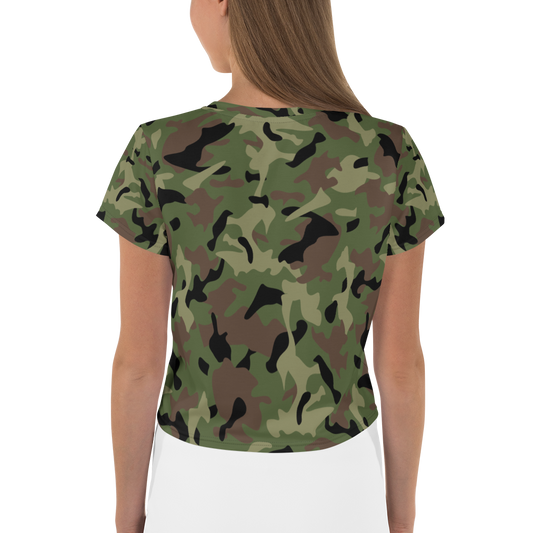 The Walking Dead Camo Logo Women's Crop T-Shirt-1