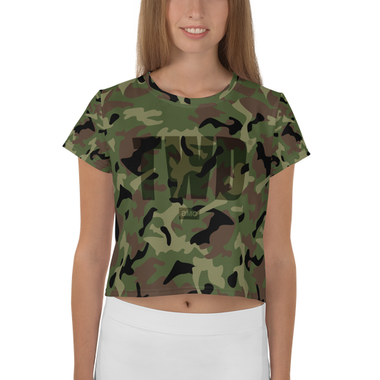 The Walking Dead Camo Logo Women's Crop T-Shirt-0