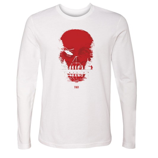 The Walking Dead Skull Adult Long Sleeve T-Shirt-0