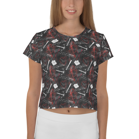 The Walking Dead Survival Women's All-Over Print Crop T-Shirt-0