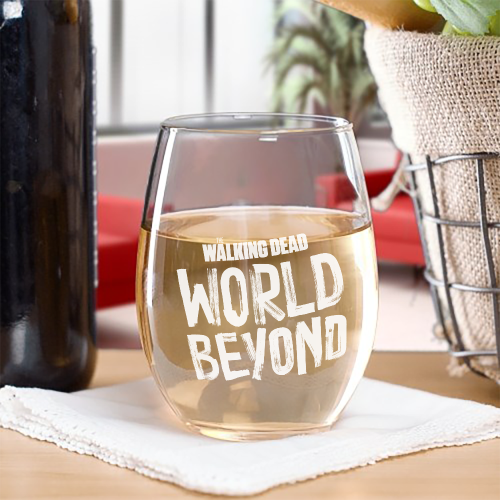 The Walking Dead: World Beyond Season 1 Logo Laser Engraved Stemless Wine Glass