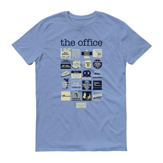 The Office Quote Mash-Up Blue Short Sleeve T-Shirt-0