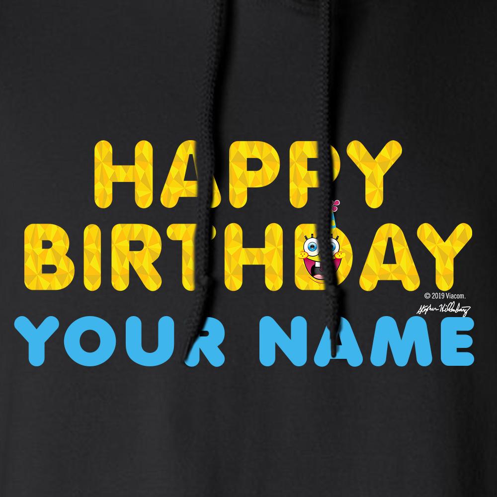 SpongeBob SquarePants Happy Birthday EmojiFleece Hooded Sweatshirt