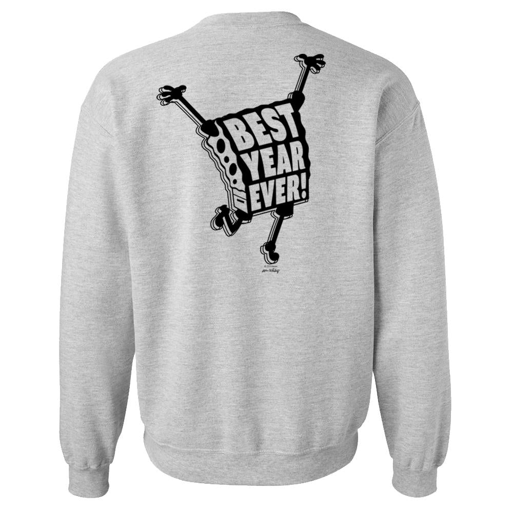 SpongeBob SquarePants Best Year Ever Crew Neck Sweatshirt Fleece Crewneck Sweatshirt
