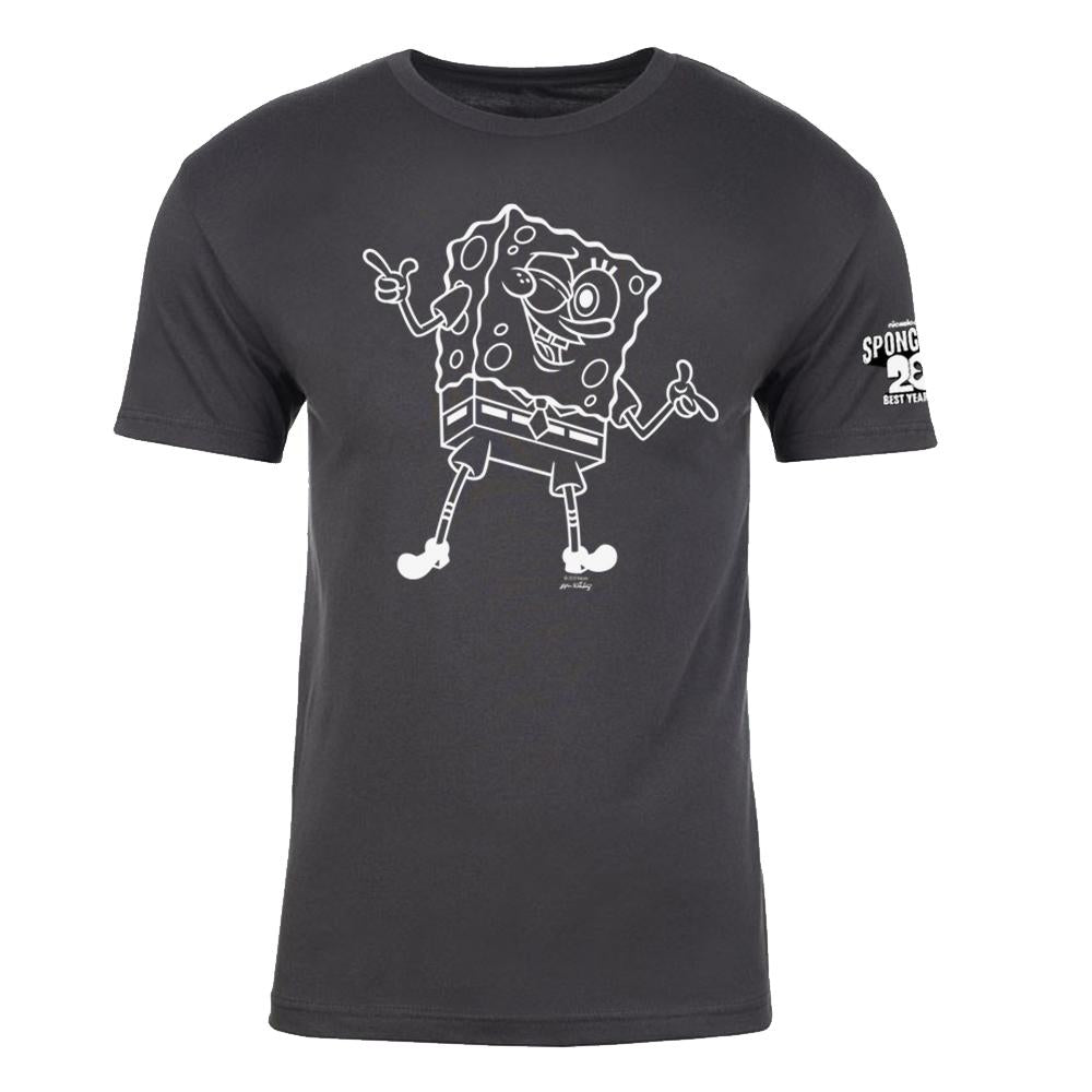 SpongeBob SquarePants Winking 20th Anniversary Adult Short Sleeve T-Shirt