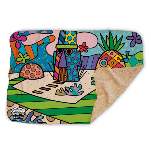SpongeBob SquarePants Britto Bikini Bottom Sherpa Blanket - SpongeBob SquarePants Official Shop