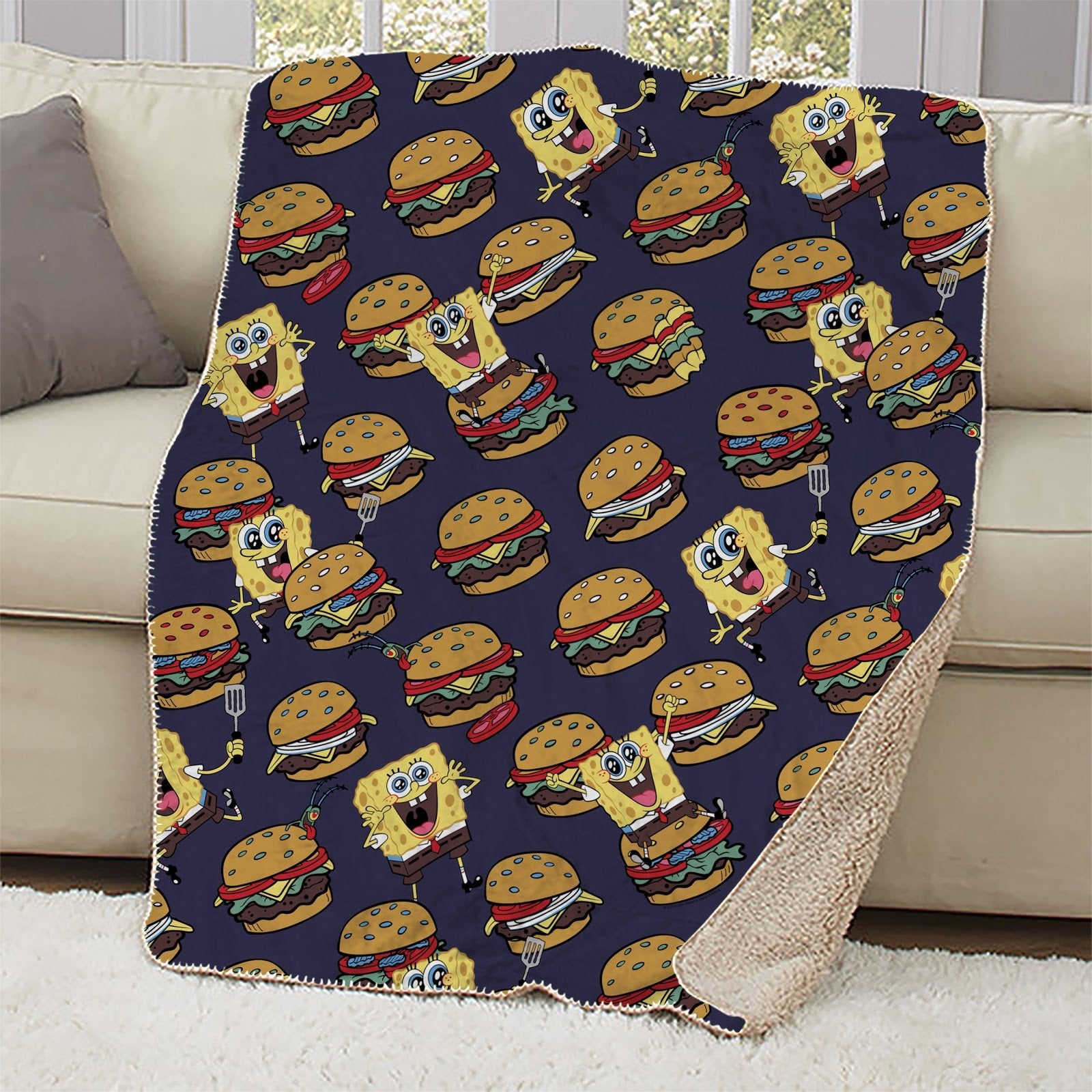 The Krusty Krab Sherpa Blanket