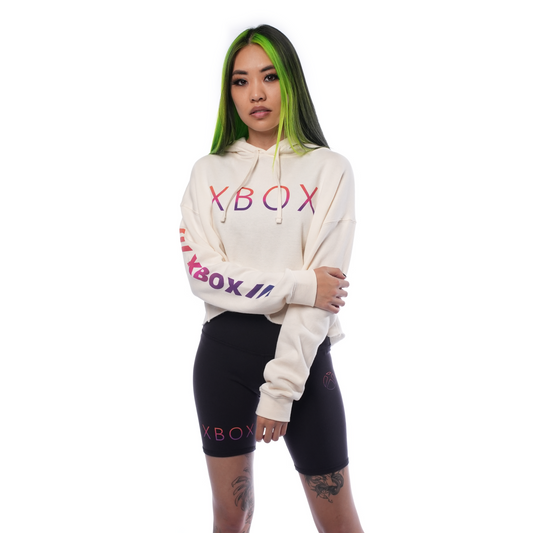 Xbox Summer Wave Cream Women's Crop Hoodie