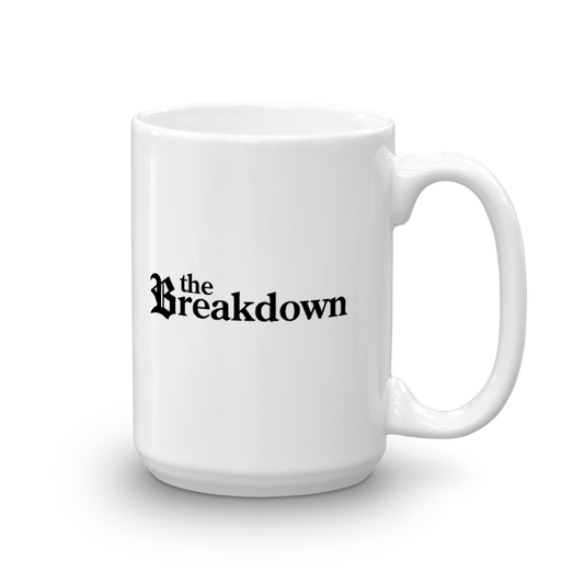 Great News The Breakdown Logo White Mug-0