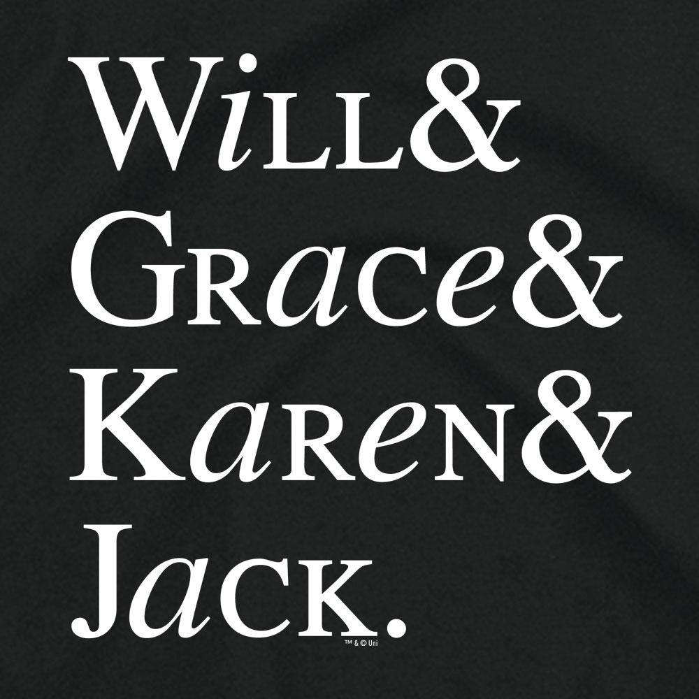 Will & Grace Classic Names Women's Short Sleeve T-Shirt