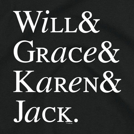 Will & Grace Classic Names Women's Short Sleeve T-Shirt-1