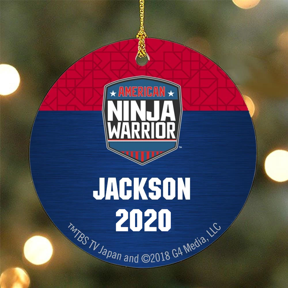 Personalized American Ninja Warrior Patterned Ornament